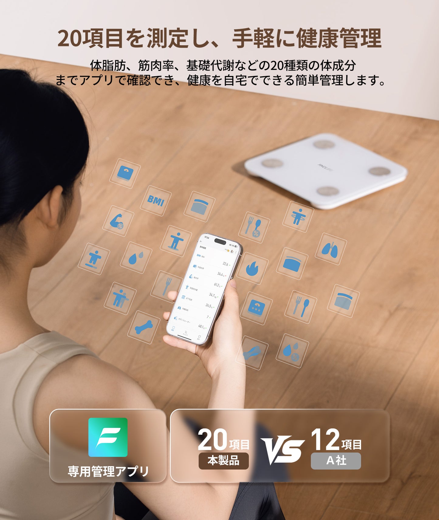 体重計・体組成計 FG2317WB ホワイト