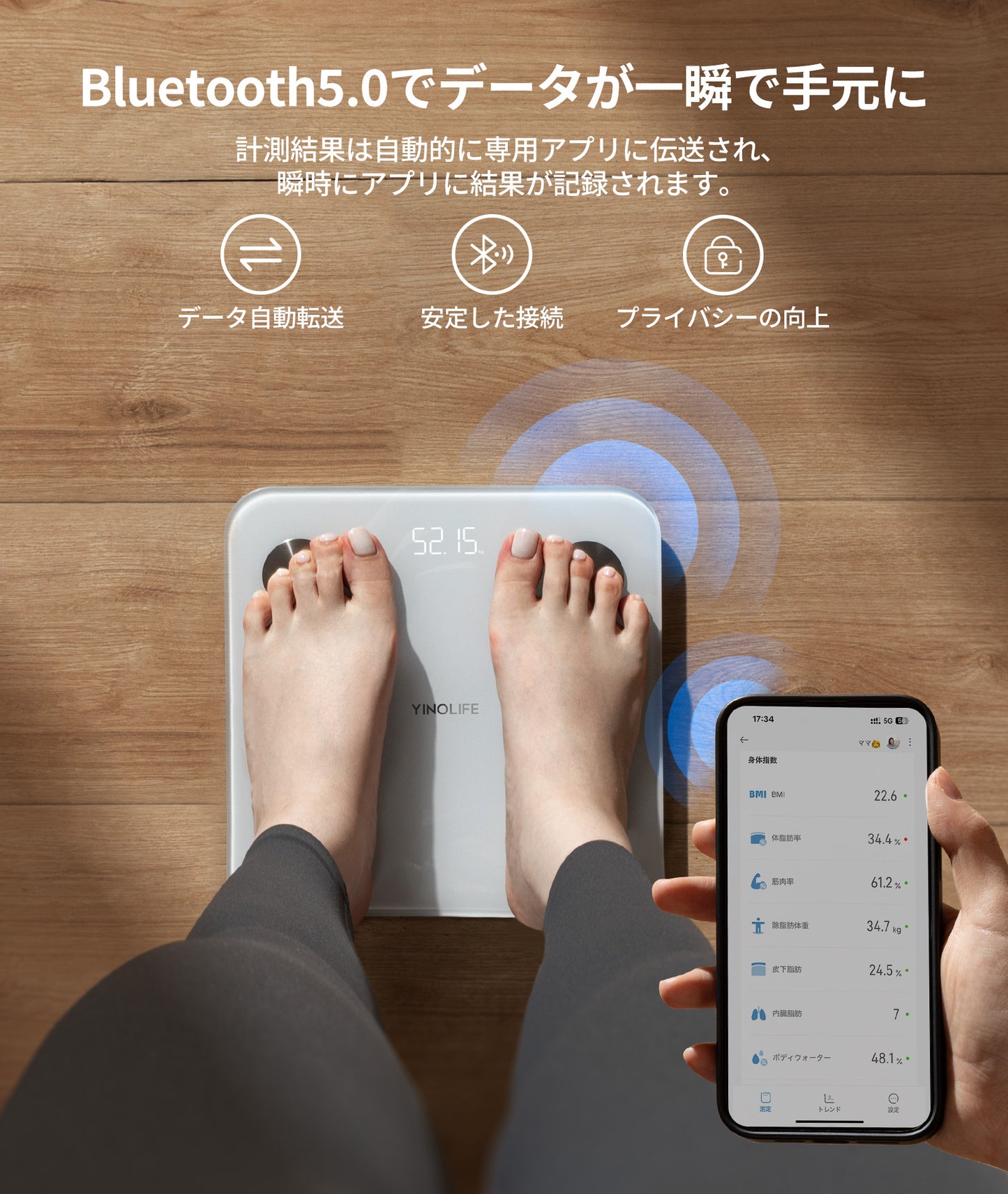 体重計・体組成計 FG2317WB ホワイト